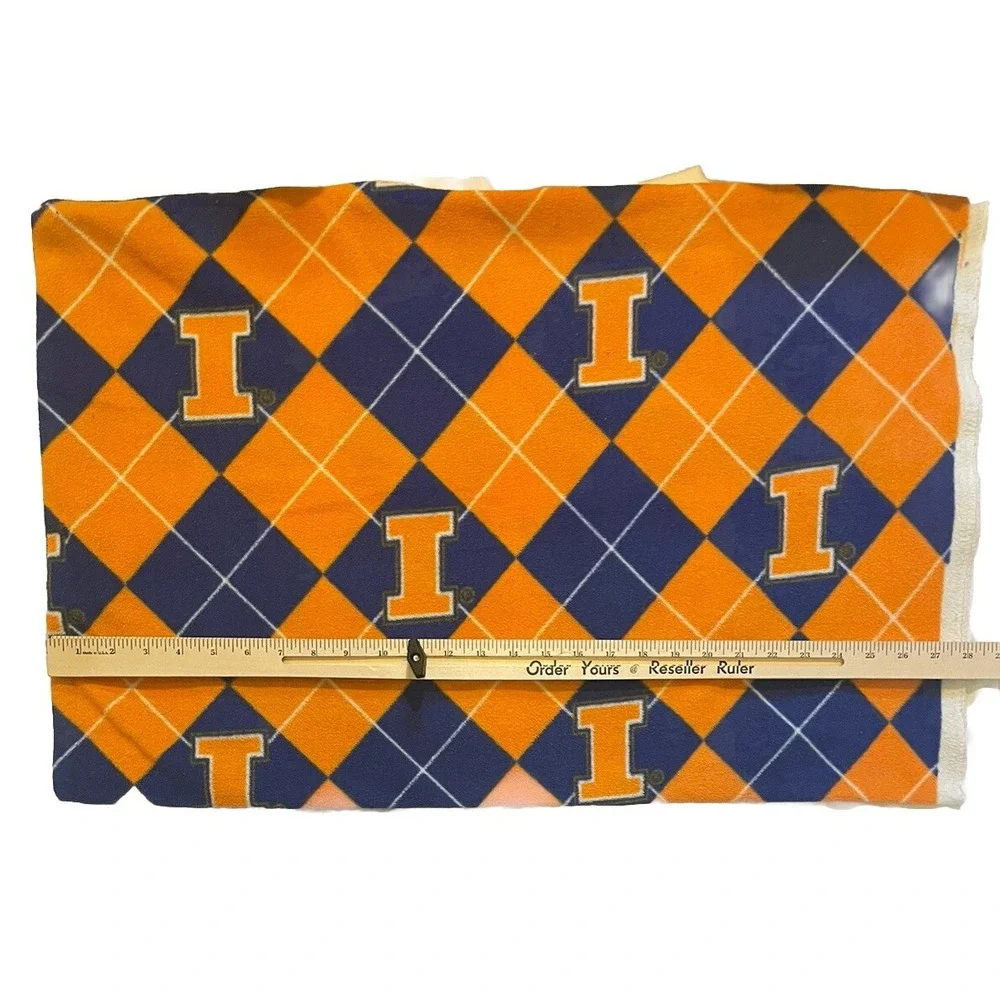Illini University of Illinois Fleece 1 - Pillow Case And 4 - Curtain Panels NCAA